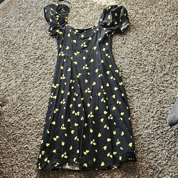 NWOT Black Dress with Lemon details - Picture 7 of 7